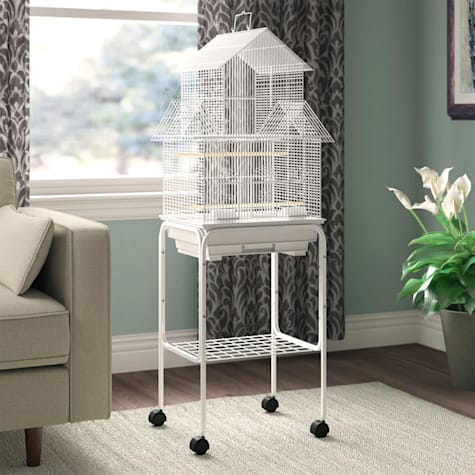 YML White Bird Cage Stand