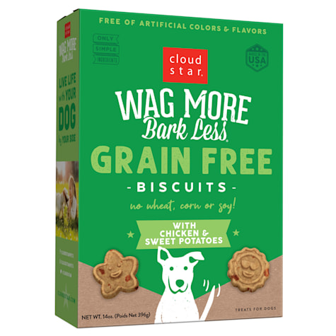 Cloud Star Wag More Bark Less Crunchy Grain Free Chicken & Sweet Potato Dog Treats
