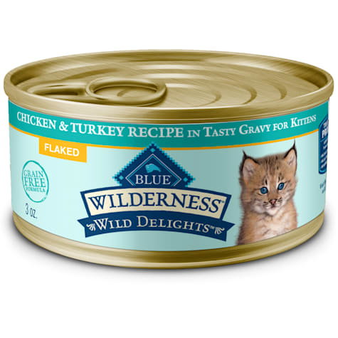 Blue Buffalo Wilderness Wild Delights Flaked Chicken & Trout in Tasty Gravy Natural Wet Food for Kittens