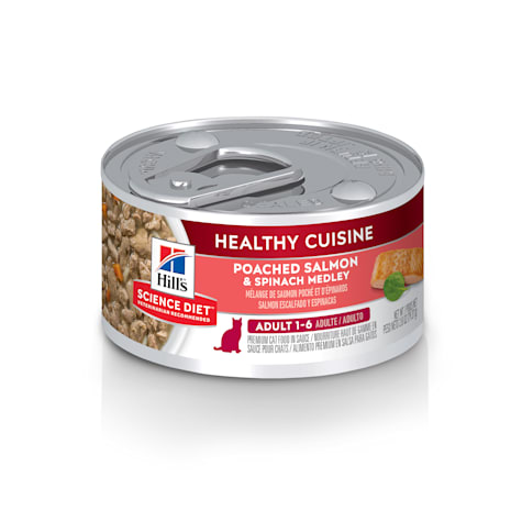 Hill's Science Diet Adult Healthy Cuisine Poached Salmon & Spinach Medley Canned Wet Cat Food