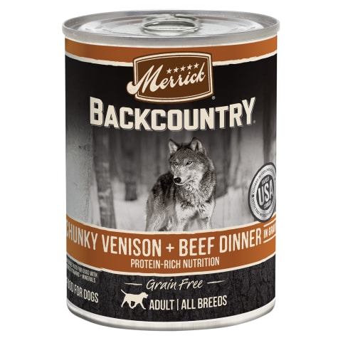 Merrick Backcountry Grain Free Chunky Venison &  Beef in Gravy Wet Dog Food
