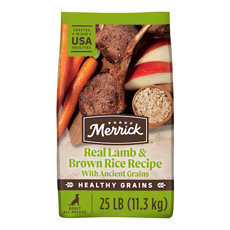Merrick Healthy Grains Wholesome and Natural Kibble with Lamb and Brown Rice Premium Adult Dry Dog Food