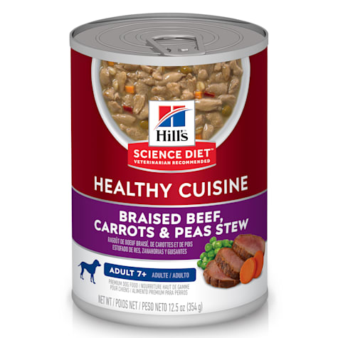 Hill's Science Diet Senior 7+ Healthy Cuisine Braised Beef, Carrots & Peas Stew Canned Wet Dog Food