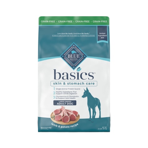 Blue Buffalo Blue Basics Skin & Stomach Care Natural Adult Grain Free Lamb & Potato Large Breed Dry Dog Food