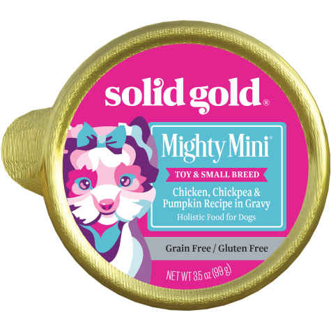 Solid Gold Mighty Mini Toy Small Breed Grain Free Chicken, Chickenpea & Pumkin Recipe in Gravy Wet Dog Food