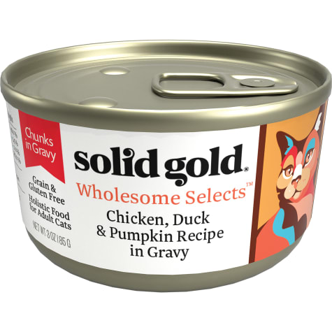 Solid Gold Wholesome Selects Chicken, Duck & Pumpkin in Gravy Holistic Grain Free Canned Adult Cat Food