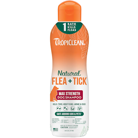 TropiClean Natural* Flea + Tick Maximum Strength Shampoo for Dogs