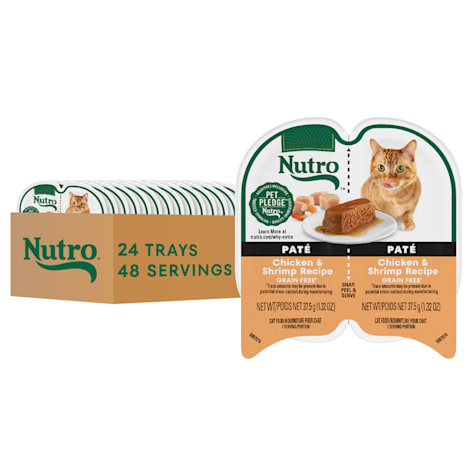 Nutro Perfect Portions Twin-Pack Tray Chicken & Shrimp Recipe Grain Free Natural Wet Cat Food Pate