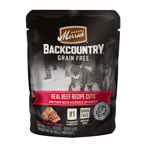Merrick Backcountry Grain Free Gluten Free Premium High Protein Real Beef Recipe Cuts Wet Cat Food