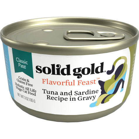 Solid Gold Flavorful Feast Tuna & Sardine Recipe in Gravy Holistic Grain Free Canned Cat Food