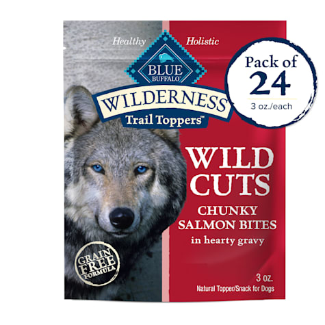 Blue Buffalo Wilderness Trail Toppers Wild Cuts Salmon Bites in Hearty Gravy Dog Wet Food