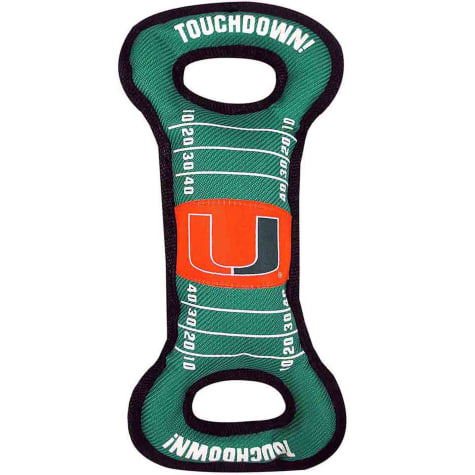 Pets First Miami Hurricanes NCAA Field Tug Dog Toy