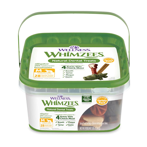 Whimzees Natural Grain Free Daily Long Lasting Medium Dental Dog Treats Variety Pack