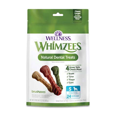 Whimzees by Wellness Brushzees Natural Grain Free Small Dental Chews for Dogs