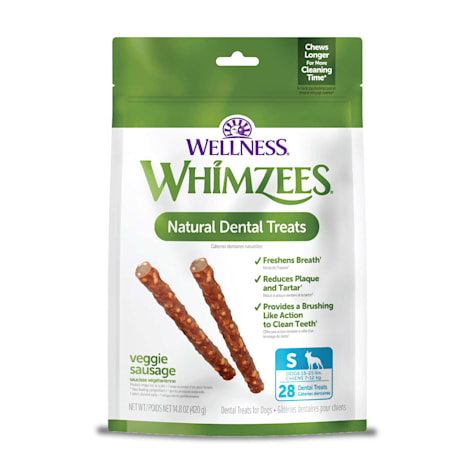 Whimzees by Wellness Veggie Sausage Natural Grain Free Small Dental Chews for Dogs