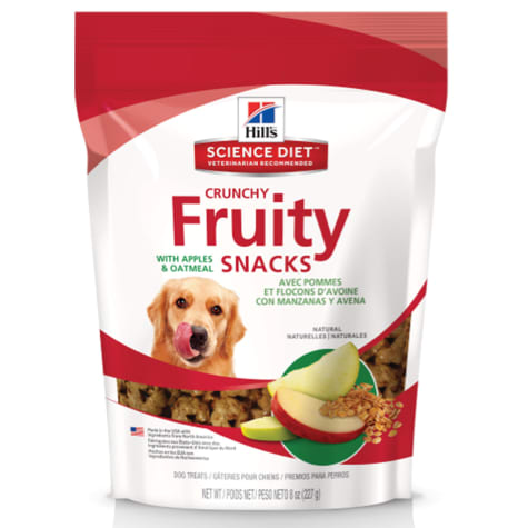 Hill's Natural Fruity Snacks with Apples & Oatmeal, Crunchy Dog Treat