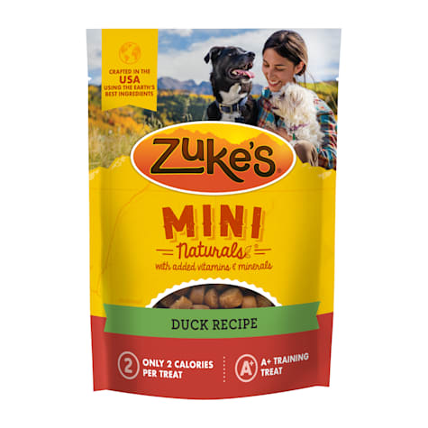 Zuke's Mini Naturals Soft and Chewy Dog Treats for Training Pouch, Natural Treat Bites with Duck Recipe