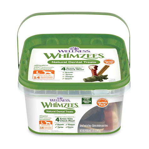 Wellness WHIMZEES Natural Chews, Large Size Dog Dental Treats Variety Pack