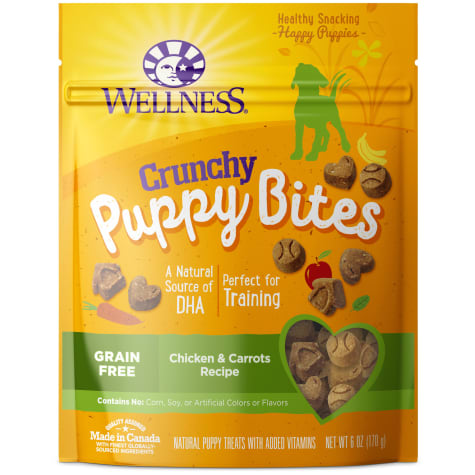 Wellness Complete Health Puppy Bites Natural Grain Free Chicken & Carrots Recipe Crunchy Treats