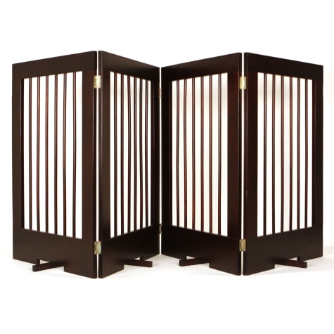 Cardinal Gates Walnut 4-Panel Freestanding Pet Gate