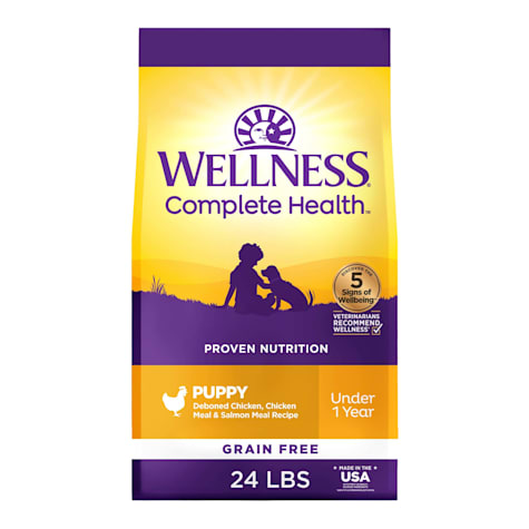 Wellness Complete Health Grain Free Puppy Deboned Chicken, Chicken Meal & Salmon Meal Recipe Dry Dog Food