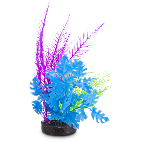 Imagitarium Green & Purple Fiesta Seagrass Plastic Aquarium Plant