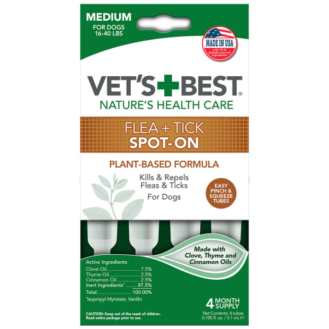 Vet's Best Topical Flea & Tick Treatment for Dogs 16 to 40 lbs.