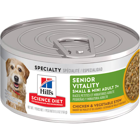 Hill's Science Diet Adult 7+ Senior Vitality Small, Mini Chicken & Vegetable Stew Canned Dog Food