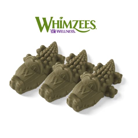 Whimzees Medium Alligator Natural Daily Dental Long Lasting Dog Treats