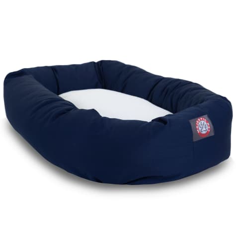 Majestic Pet Blue & Sherpa Bagel Dog Bed