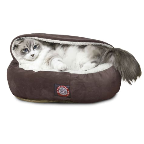 Majestic Pet Chocolate Suede Canopy Bed