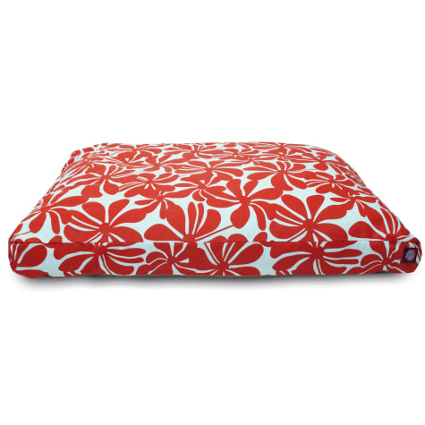 Majestic Pet Red Plantation Shredded Memory Foam Rectangle Dog Bed