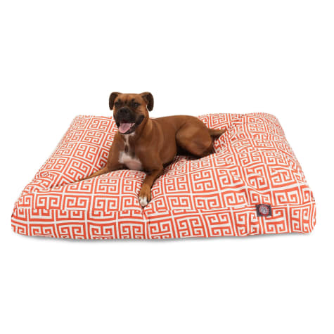 Majestic Pet Orange Towers Shredded Memory Foam Rectangle Dog Bed