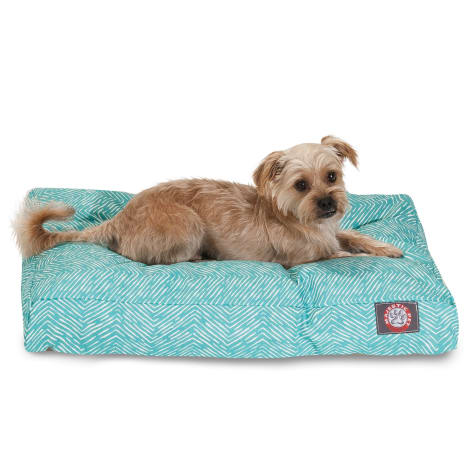 Majestic Pet Teal Navajo Shredded Memory Foam Rectangle Dog Bed