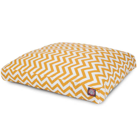 Majestic Pet Yellow Chevron Shredded Memory Foam Rectangle Dog Bed