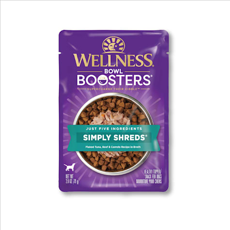 Wellness Bowl Boosters Simply Shreds Natural Grain Free Tuna, Beef & Carrots Wet Dog Food