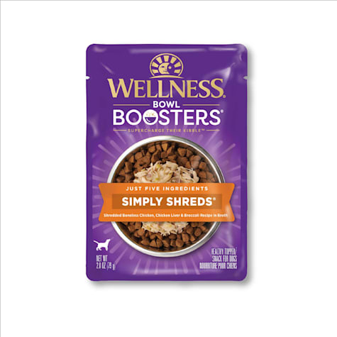 Wellness Bowl Boosters Simply Shreds Natural Grain Free Chicken, Chicken Liver & Broccoli Wet Dog Food