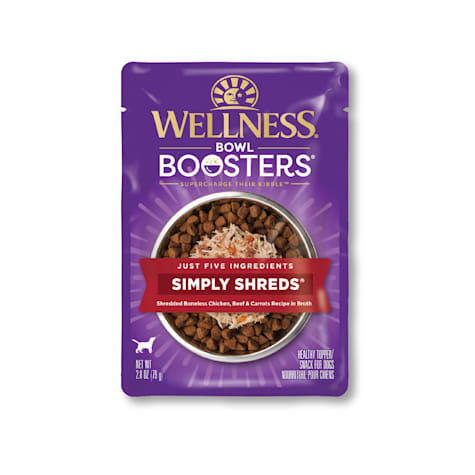 Wellness Bowl Boosters Simply Shreds Natural Grain Free Chicken, Beef & Carrots Wet Dog Food
