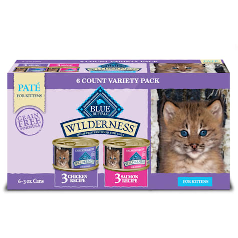 Blue Buffalo Wilderness Chicken & Salmon Wet Kitten Food Variety Pack