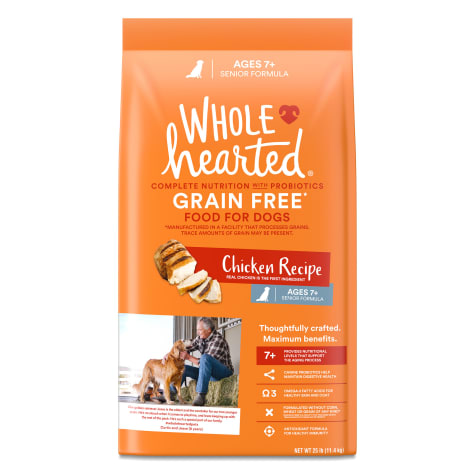 WholeHearted Grain Free Senior Chicken Recipe Dry Dog Food, 25 lbs. | Petco