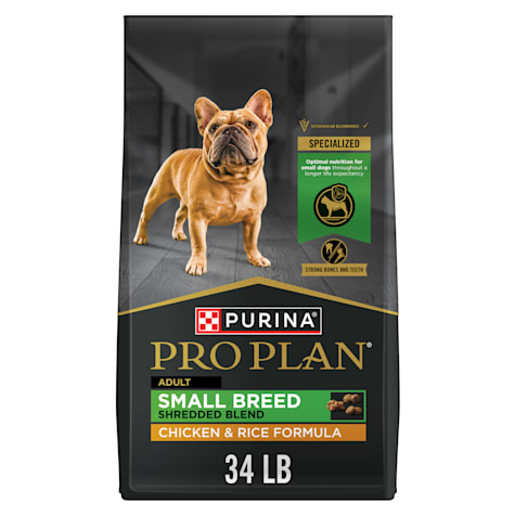 Purina Pro Plan Shredded Blend Chicken and Rice Formula with Guaranteed Live Probiotics Small Breed Dog Food