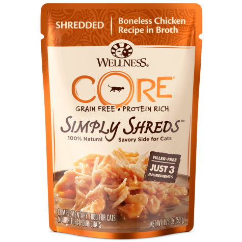 Wellness CORE Simply Shreds Natural Grain Free Boneless Chicken Wet Cat Food Topper
