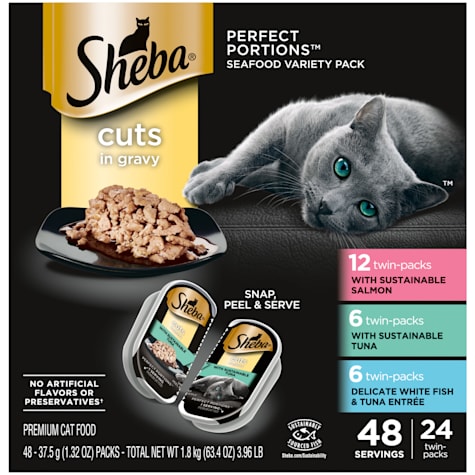 Sheba variety pack Cuts in Grvy Grmt Slmn, Signature Tuna, Delicate Whtfsh & Tuna Grain Free Wet Cat Food