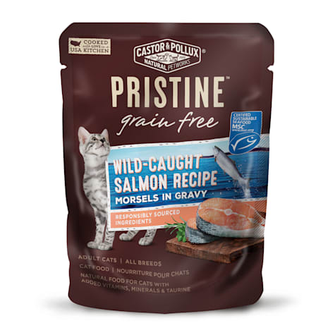 Castor & Pollux Pristine Grain Free Wild-Caught Salmon Recipe Wet Cat Food Pouches