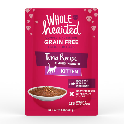 WholeHearted Grain Free Tuna Recipe Flaked in Broth Wet Kitten Food