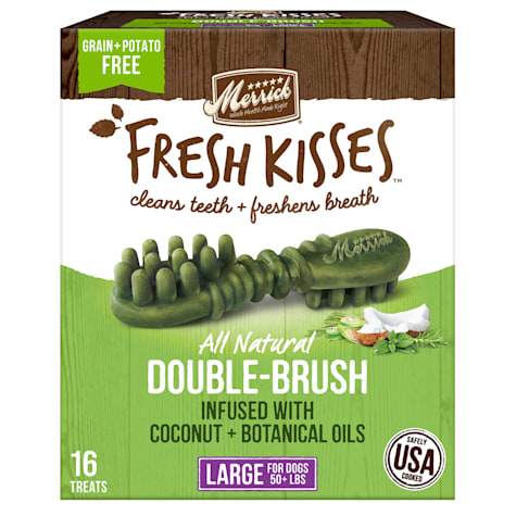 Merrick Fresh Kisses Natural Dental Chews Infused with Coconut And Botanical Oils for Large Dogs Over 50 lbs.