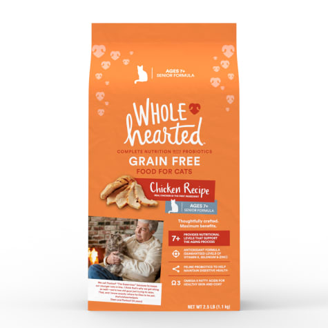 WholeHearted Grain Free Senior Chicken Recipe Dry Cat Food ...