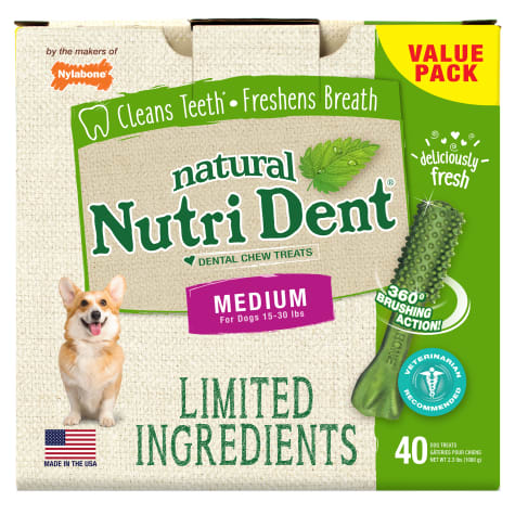 Nylabone Nutri Dent Limited Ingredients Medium Fresh Breath Dental Chews