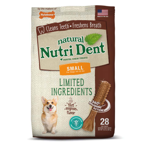 Nylabone Nutri Dent Limited Ingredients Small Filet Mignon Dental Chews