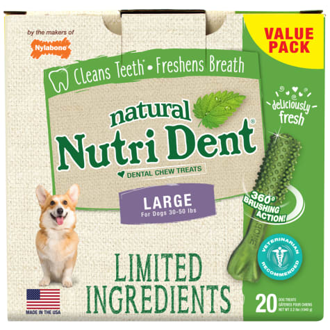 Nylabone Nutri Dent Limited Ingredients Large Fresh Breath Dental Chews